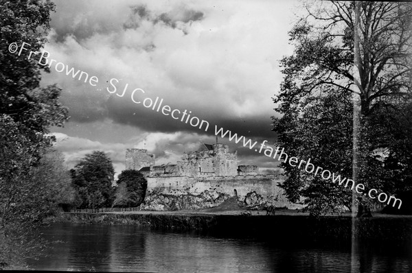 CASTLE FROM RIVER WALK BENEATH CAHIR HOUSE